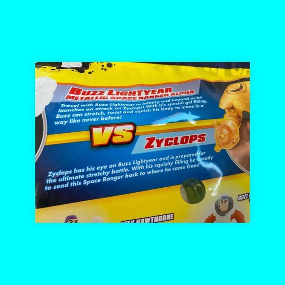 Buzz Lightyear & Yellow Zyclops Heroes of Goo Jit Zu DISNEY PIXAR 2022 Orig Pkg - Picture 8 of 13